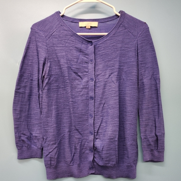 LOFT Purple Women's Cardigan Sweater - Picture 1 of 10